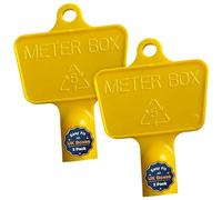 Pack of 2 Triangular Gas Meter Box Keys - Yellow Utility, Cabinet, Electric & Water Keys - Recycled Plastic, Service, Maintenance, Access, UK Standard