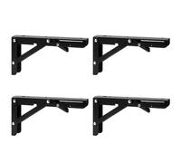 Pack of 2 Twosomes 16 Inch Pliable Wall Parentheses Space Saving Plan Heavy Measure Steels Backs for Shelves Garages 50kg Capacity Folding Shelf Brackets Heavy Duty