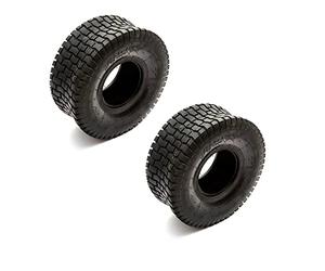 Pack Of 2 Tyres Size 15x6.00-6 Ride On Lawnmower Fits 6'' Rim Compatible Replacement With Chevron Turf Tread 4 Ply Max Load 210 kg
