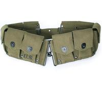 (Pack of 2) U.S Army M1923 Rifle Cartridge WWII Springfield M1 Garand Pocket Canvas Ammunition Belt Bandolier (OD GREEN)