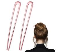 Pack of 2 U-shaped French hair pins, 14.5 cm large hairpins, stylish metal French hair pin for all hair types of women