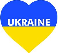 Pack of 2 Ukrainian Heart Ukraine Flag Self Adhesive Vinyl Car Van Ipad Laptop Sticker 95mm by 86mm Each
