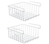 Pack Of 2 Under Shelf Storage Baskets Stackable Metal Wire Hanging Organisers For Kitchen Pantry Cabinet Desk & Bookshelf