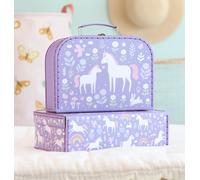 Pack of 2 Unicorn Suitcases for Girls, A Little Lovely Company lavender