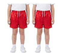 Pack of 2 Unisex PE Shorts Kids Boys Girls Adults School Sports Shadow Stripe Elasticated Waist Drawstring Gym Football Games Uniform Shorts Made in UK
