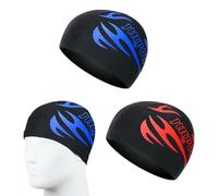 Pack of 2 Unisex Swimming Caps, Waterproof Swimming Cap, PU Coated Soft Swimming Cap, Ear Protection, Swimming Cap for Men and Women, Long Short Hair Swimming Cap, Women's Swimming Cap, Men's Swimming