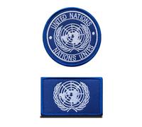 Pack of 2 United Nations Flag Patch - Tactical UN National Emblem, Embroidered Patch with Closure, Military Bands for Backpacks Clothing Bags Uniform Vest Jersey