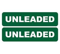 Pack of 2 Unleaded Warning Petrol Car Van Stickers Safety Self Adhesive Stickers Ideal for Businesses or Personal Use 80mm by 20mm Each