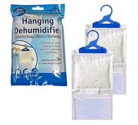 Pack of 2 Unscented Wardrobe Hanging Dehumidifier Bags - Prevent Damp Mould 210g - Condensation Remover Absorber | Moisture in Home, Car, Kitchen, Bedroom, Office, Caravan, Garage, Bathroom