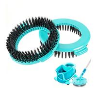 Pack of 2 Upgraded Spin Mop Replacement Brush Heads for Leifheit Clean Twist Disc Mop Ergo, Diameter 15.8 cm, Round Hard Bristle Cleaning Brush, for Cleaning Hard Floors in Kitchen and Bathroom