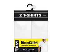 Pack of 2 V-neck T-shirts DIM Ecodim Blanc XL