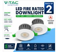 5W / 8W LED Fir Downlight 4-In-1 CCT 830lm IP65 Dimmable White VT-DL0508