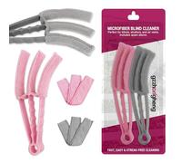 Pack of 2 Venetian Blind Cleaners - Double-Sided Microfiber Brush Duster for Blinds, Shutters, Air Conditioner & Car AC Vents - Washable, Reusable Sleeves - Wet & Dry Cleaning Tool