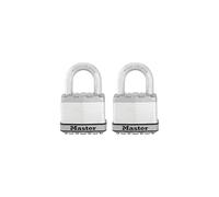Master Lock Excell M5EURT Laminated Steel 50mm Key Padlock Twin Pack - RRP £26