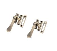 Pack of 2 Victorian Spoon Casement Window Furniture Handle Hook mortice Victorian Fastener 3 Finishes (Antique Brass)