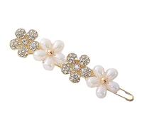 Pack of 2 vintage hair pins, mini diamond flower hair clips, metal hair pins, hair clips for girls, women, cute clips, side, for hair styling, make-up, glitter exquisite hair accessories, gold H