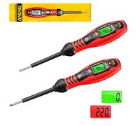 Pack of 2 Voltage Tester Screwdriver, Dual Range AC 30V-1000V/11V-450V, Non-Contact Phase Tester with LCD Display and Acoustic Alarm, Electrical Test Tool, Breakpoint Finder