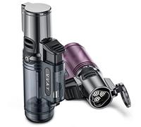 (Pack of 2) VVAY Jet Lighter Butane Refillable, 3 Flames, Sold without Gas