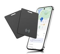 Pack of 2 Wallet Tracker for Android, Wireless Rechargeable Smart Tracking Card, Thin Wallet Tracker Card Compatible with Google Find My Device App (Android Only), Black
