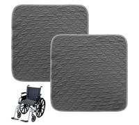 Pack of 2 Washable Incontinence Chair Pads: 50 x 50 cm Waterproof Incontinence Seat Cushion, Non-Slip Incontinence Pad for Armchairs, Deckchairs, Sofa, Car Seats - Grey