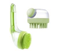 Pack of 2 Washing Magic, Paw Moon Brush, Dog Bath Brush, Dog Washing Brush, Two Brushes in One Set (1 Long, 1 Short), Ideal for Dogs and Cats, Effective Grooming and Massage