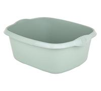 (Pack of 2) Washing Up Bowl Rectangular with integral handles Strong Plastic Kitchen Silver Sage 39 cm