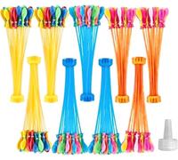 (Pack Of 2) Water Bunch Balloons - 111 Pieces Quick-Fill Assorted Water Bombs with Hose Nozzle - Fun Summer Toy for Kids, Garden, Pool Parties & Outdoor Games