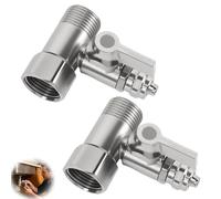 Pack of 2 Water Connection Adapter T-Piece 3/8 x 3/8 x 1/4, Hose Water Connection Distributor, Tap Stopcock, Garden Hose Distributor, Shut-off Valve Adapter for Connecting 2 Devices