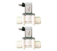 Pack of 2 Water Valve 12 V DC, Solenoid Valve 12 V NC, Electromagnetic Valve G1/2 Inch for Water Supply, Male Thread G1/2, Pressure Water Inlet, Solenoid Valve for Water Inlet