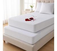 Pack Of 2 Waterproof Mattress Protector Double - Soft Terry Cotton Non-Crinkly Cover for Comfort, Extra Deep Pocket Fitted Breathable Mattress Protector, Shield from Spills, Allergen & Dust