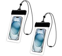 Pack of 2 Waterproof Mobile Phone Case, 7.0 Inch IPX8 Underwater Mobile Phone Case, Waterproof Mobile Phone Case for iPhone 17 16 15 14 13 12 11 Pro Max Samsung S25 S24 S23 Ultra A55 Xiaomi, Crystal