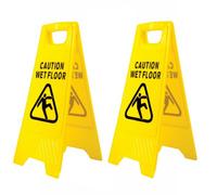 High-Visibility Yellow Wet Floor Sign - A Frame Caution Wet Warning Sign (Pack of 5)