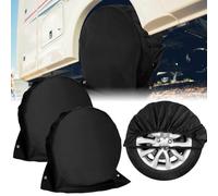 Pack of 2 Wheel Covers, Caravan, Tyre Cover, Motorhome, Tyre Bag, Waterproof Protective Cover for Motorhome, Caravan, Trailer, 72.5 x 72.5 cm, Black