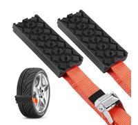 Pack of 2 Wheel Tyre Chains, Rubber Snow Chains, Traction Aid for Motorhome, Universal Snow Chains Car, Traction Aid Grip Mat for Snow Road, Mud Road, Sand Road