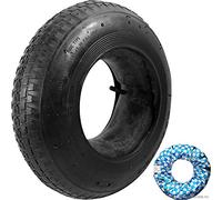 Pack Of 2 Wheelbarrow Tyres With Inner Tube - Set Includes 2 Barrow Tyres & 2 Inner Tubes | 4.00-8 Rubber Innertube 30PSI | Suitable For Wheelbarrows, Sack trucks, Carts Or Trolleys