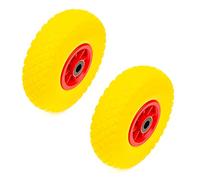 Pack Of 2 Wheels 10 Inch PU Solid Puncture Proof Tyre 260x85 & Bearings Wheelbarrow Supports Loads Of Up To 80kg Per Wheel