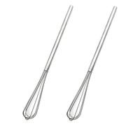 Pack of 2 Whisks Small 26.3 cm Mini Stainless Steel Whisk, Manual Whisk with Long Handle for Mixing, Beating, Foaming and Stirring