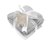 Pack of 2 white and Grey Elli and Raff Baby Hooded Bath Time Towel 100% Cotton Baby Gift