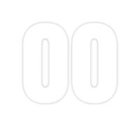 Pack of 2 White Self Adhesive Wheelie Bin Numbers 0 Wheelie Bin Dust Bin Dustbin Number Stickers Large Decorative Dustbin Vinyl Number-19.5cm