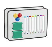 Pack of 2 Whiteboard Magnetic Board, Small Double-Sided Whiteboard, Dry Erase, A4 Magnetic Board, with Dry Erase Pens, Eraser, Magnets, 30 x 21 cm