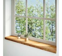 Pack of 2 Window Sills, Light Brown, 110 x 20 x 2 cm, Solid Oak Wood, Robust, Durable for Interior, Window Frame, Assembly and Renovation, with Natural Grain and Smooth Surface