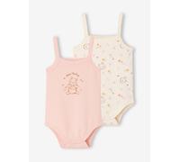Pack of 2 WINNIE L'OURSON sleeveless bodysuits pale pink