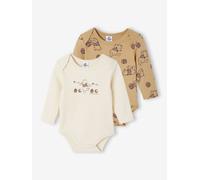 Pack of 2 WINNIE THE POOH Long-Sleeved Newborn Bodysuits for Boys cappuccino