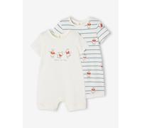 Pack of 2 WINNIE THE POOH Playsuits for Babies, by Disney® ecru