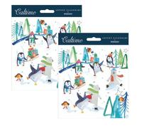 Pack of 2 Wintertime Fun Advent Calendar Greetings Cards | Christmas Greetings Cards with Envelope | Door Advent Calendars - 15.5cm