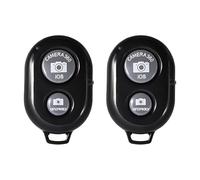 Pack of 2 Wireless Bluetooth Selfie Remote Controls, Camera Shutter Release Ideal for Photos and Videos, Compatible with iOS and Android Smartphones, 10 m Range, 2 Straps Included