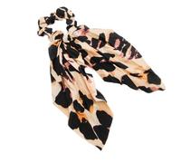 Pack of 2 Women's Hair Bands, Leopard Print Scrunchie, Strong Hold Ponytail Hair Bobbles, Fabric Elastic Hair Bands, Leopard Hair Accessories for Women, Beige