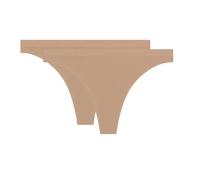 Pack of 2 Women's Thongs DIM Microfibre Pockets Eco Beige 42/44
