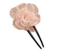 Pack of 2 Women's Tulle Flowers Hairpin U-Shaped Hair Accessories U-Shaped Hair Pin Bridal Wedding Hair Comb Headpiece Hair Clip Hair Accessories for Women Girls Hair Accessories, Pink