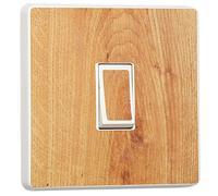 Pack of 2 Wood Effect Single Light Switch Sticker, Self-Adhesive Vinyl, Wooden Oak Beech Maple ash, Home Decorative Accessories by stika.co